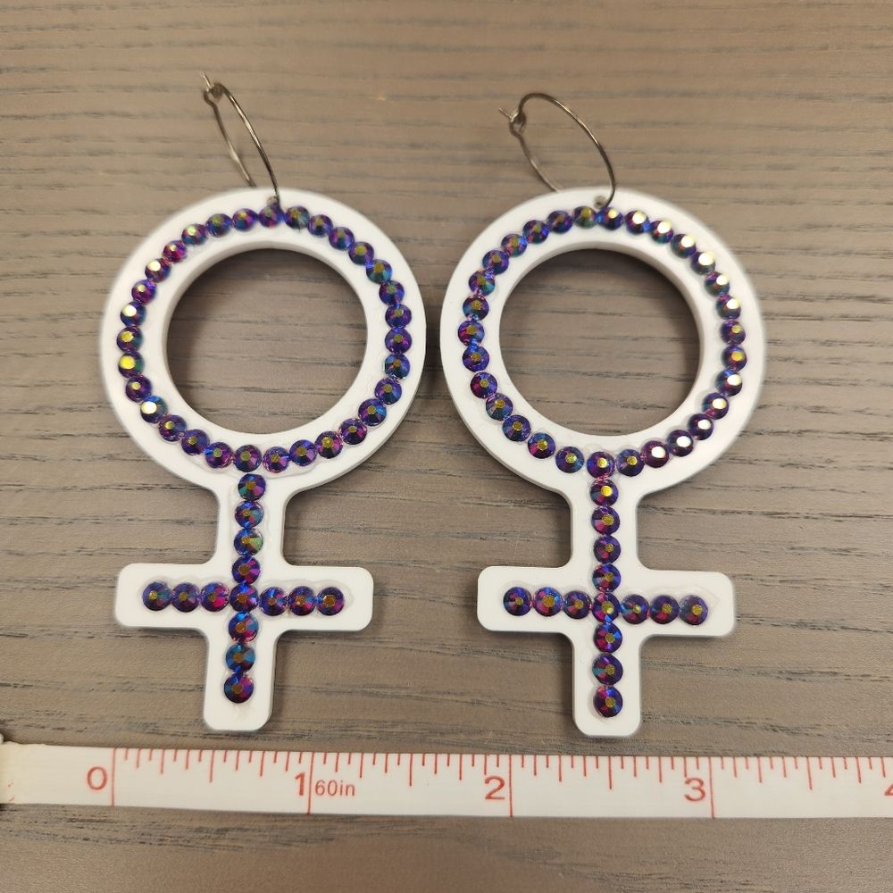 Rhinestone acrylic earrings